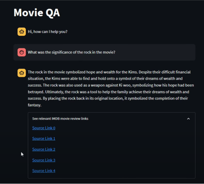 Movie QA agent interface